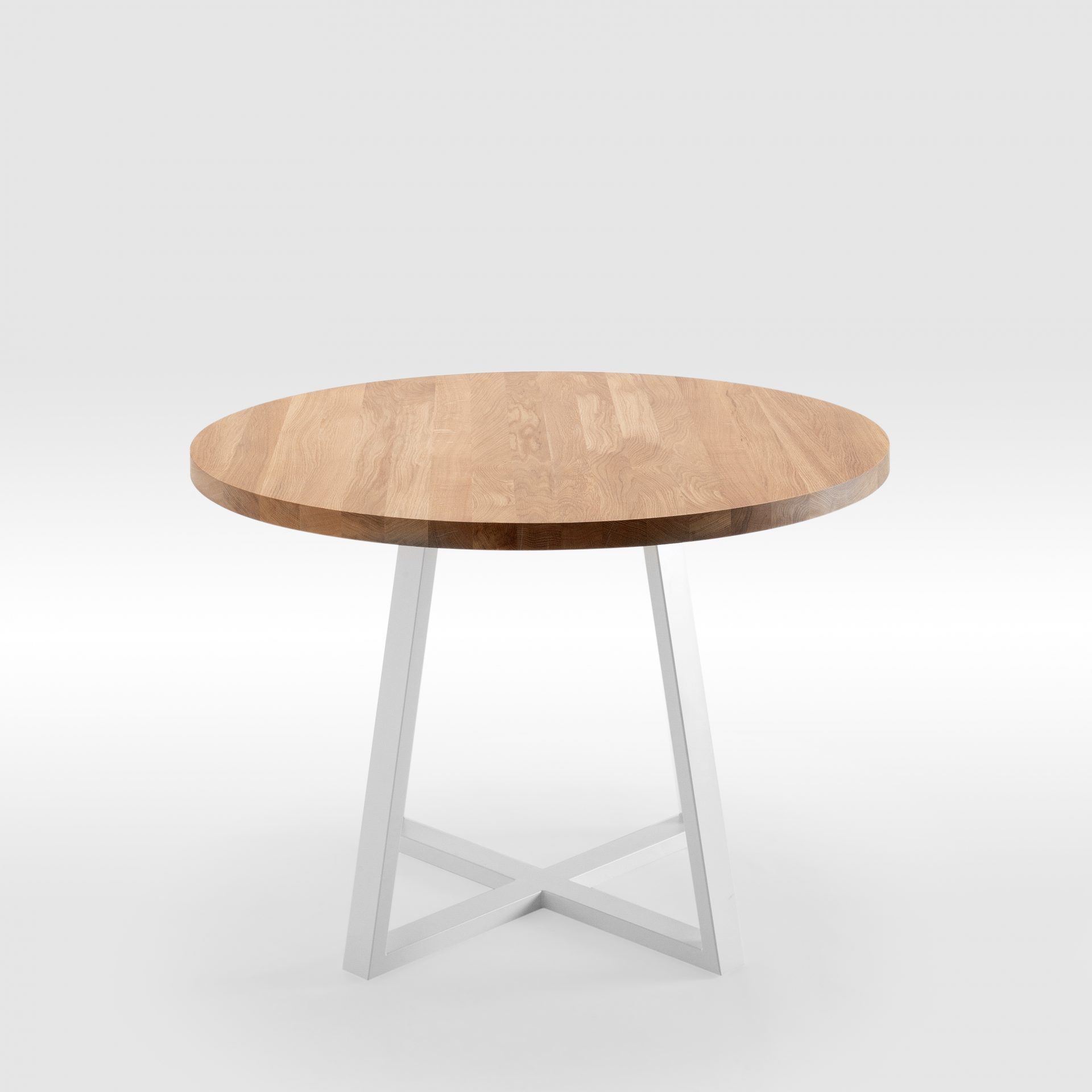 Apvalus valgomojo stalas su išskirtinio dizaino kojomis